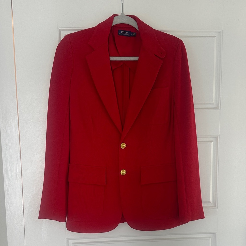 Polo by Ralph Lauren Red Single-Breasted Wool Blazer